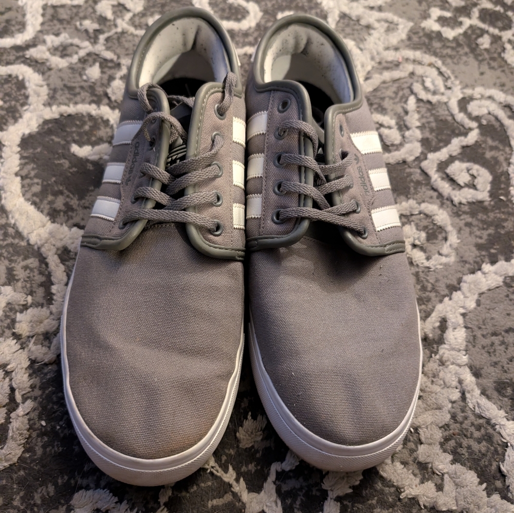 Adidas Men's Gray Canvas Sneakers